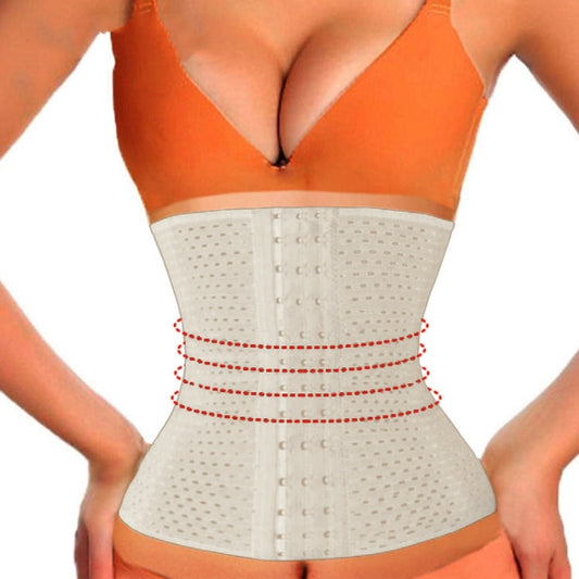 13 Buckle Belly Belt Hollowing Out Strong Waist Shaping Shaping Stomach Girdle Ladies Postpartum Corset Belt Size L White