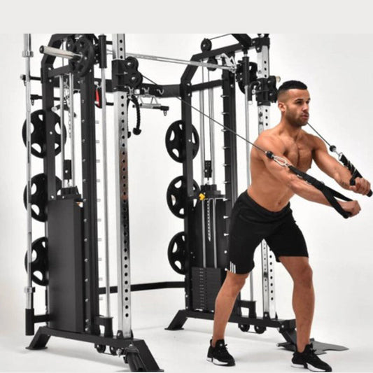 Multifunction Fitness Equipment 3 in 1 Combo Power Rack With Smith Machine Function