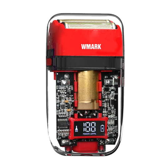 WMARK NG 988 Titanium Plated Head Reciprocating USB Shaver Electric Men Shaver Red