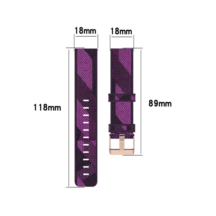 18mm Stripe Weave Nylon Wrist Strap Watch Band for Fossil Female Sport Charter HR Gen 4 Q Venture HR Red