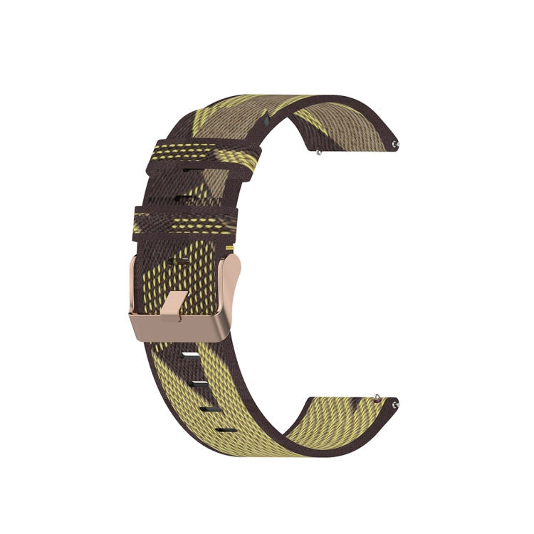 18mm Stripe Weave Nylon Wrist Strap Watch Band for Fossil Female Sport Charter HR Gen 4 Q Venture HR Yellow