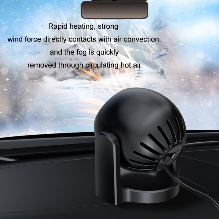 12V Winter Car mounted Fast heating Air Heater Window Glass Defogging Heater Black