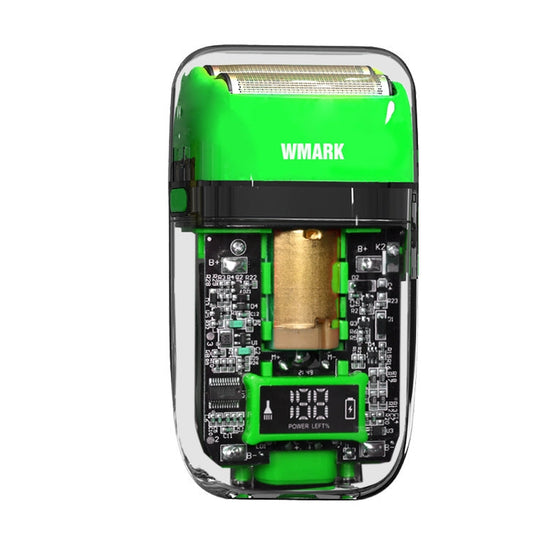 WMARK NG 988 Titanium Plated Head Reciprocating USB Shaver Electric Men Shaver Green