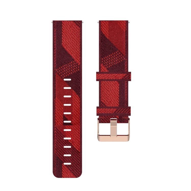 18mm Stripe Weave Nylon Wrist Strap Watch Band for Fossil Female Sport Charter HR Gen 4 Q Venture HR Red